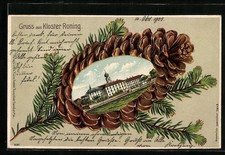 Mat lithograph Oberroning, Roning Monastery in pine cone 1903 