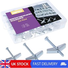 24 Pack Toggle Bolts Wing Nuts Kit for Drywall Heavy Hanging 1/8-1/4 Inch