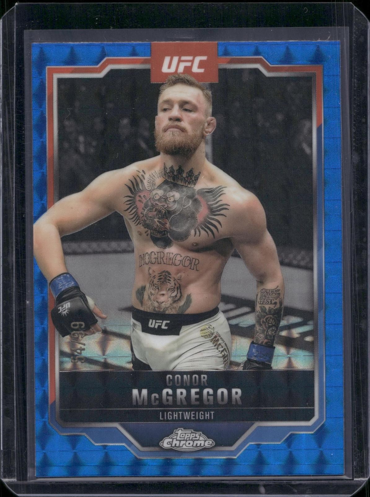 2025 Topps Chrome UFC #101 Conor McGregor Blue Geometric #/99