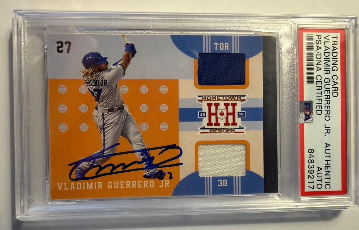 Vladimir Guerrero Jr PSA/DNA Auto 2019 Panini Hometown Heroes Dual 