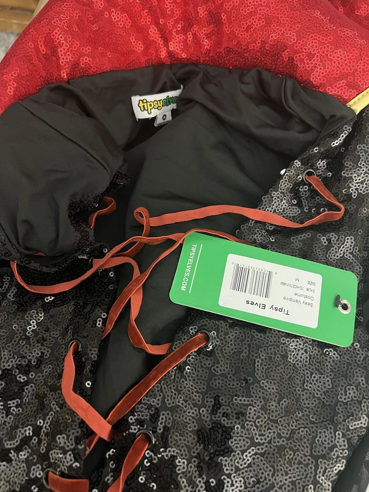 SEXY SEQUIN VAMPIRE Halloween Costume - Medium - NEW w Tags - Tipsy Elves  - Image 2 of 3