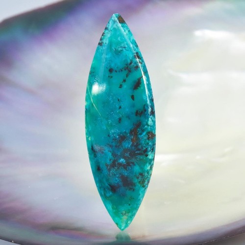 RARE Vibrant Gem Silica Chrysocolla Bacan Island Gemstone Cabochon 4.10 g - Picture 3 of 8