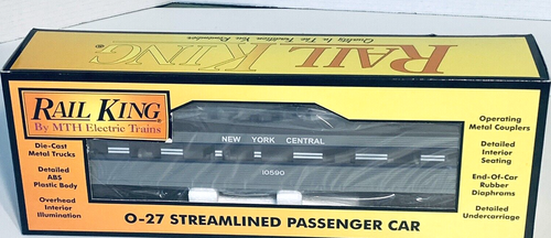 Rail King #6022 New York Central Streamlined Vista Dome Car #10590 O-Scale NIB - Picture 2 of 2
