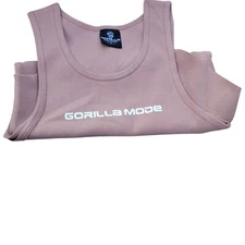 Gorilla Mode Salmon Pink Tank Top Ribbed Gym Wear S Womens