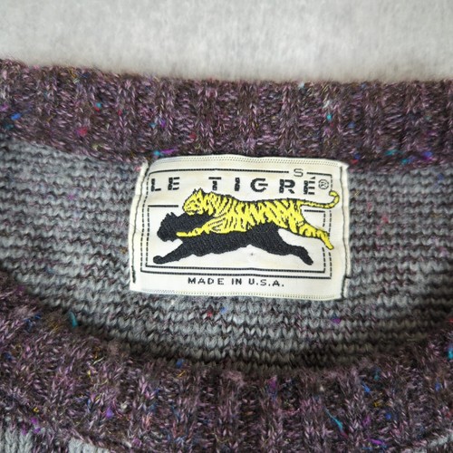 Le Tigre Sweater Mens Small Purple Fair Isle Pullover Grandpa Cosby USA - Picture 2 of 5