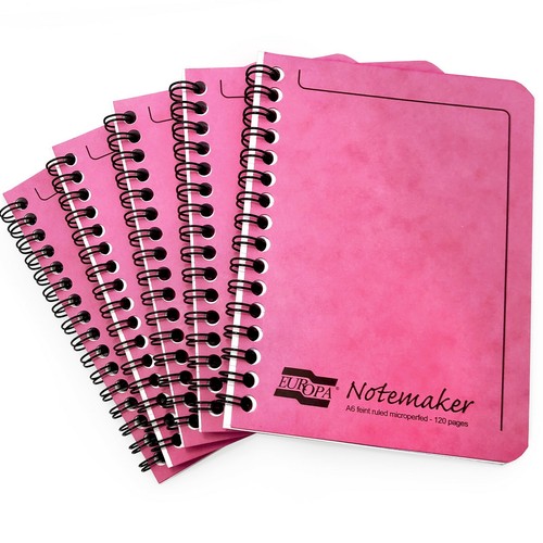 Clairefontaine Europa Notemaker Notebook - 90gsm - 120 Ruled Pages - Pink Cover - Picture 16 of 18