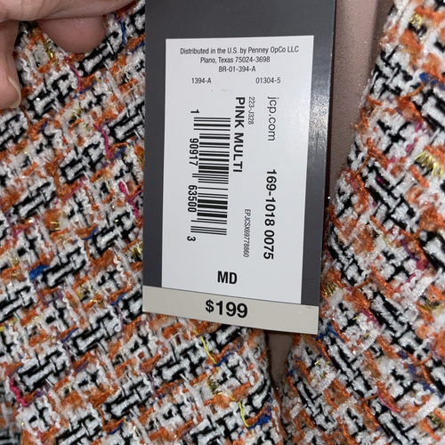 Gabardina Jason Bolden para mujer talla M peso medio cuadros tweed multicolor nueva con etiquetas - Imagen 5 de 7