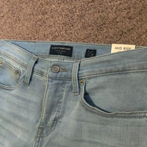 NWT Lucky Brand Jeans Women's 6 / 28 A Ava Mid Rise Skinny Light Blue Wash Pants - Picture 3 of 9