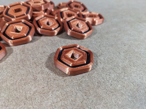 Robux Roblox Münzen - Bronze mit schwarzem Inlay - doppelseitiger 3D Druck Partygeschenk - Bild 3 von 5