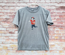 🔥 Chick-fil-A Football Player Cow Gray Shirt Boys Medium M Next Level CFA