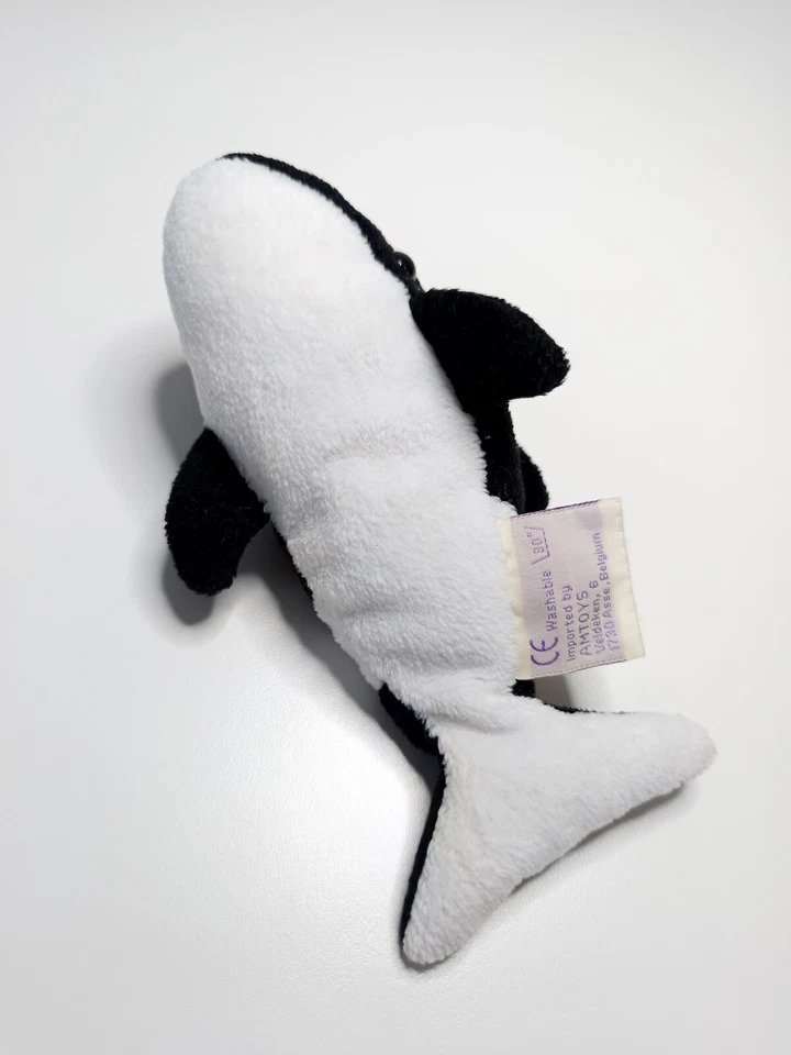 Peluche/Doudou Ancien Petit Orque Noir Et Blanc Billes Yeux Durs 18x9cm  Noukies - Photo 4/4