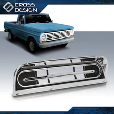 Fit For 1967 - 1972 FORD TRUCK F100 F250 CHROME W/ SILVER & BLACK DASH BEZEL
