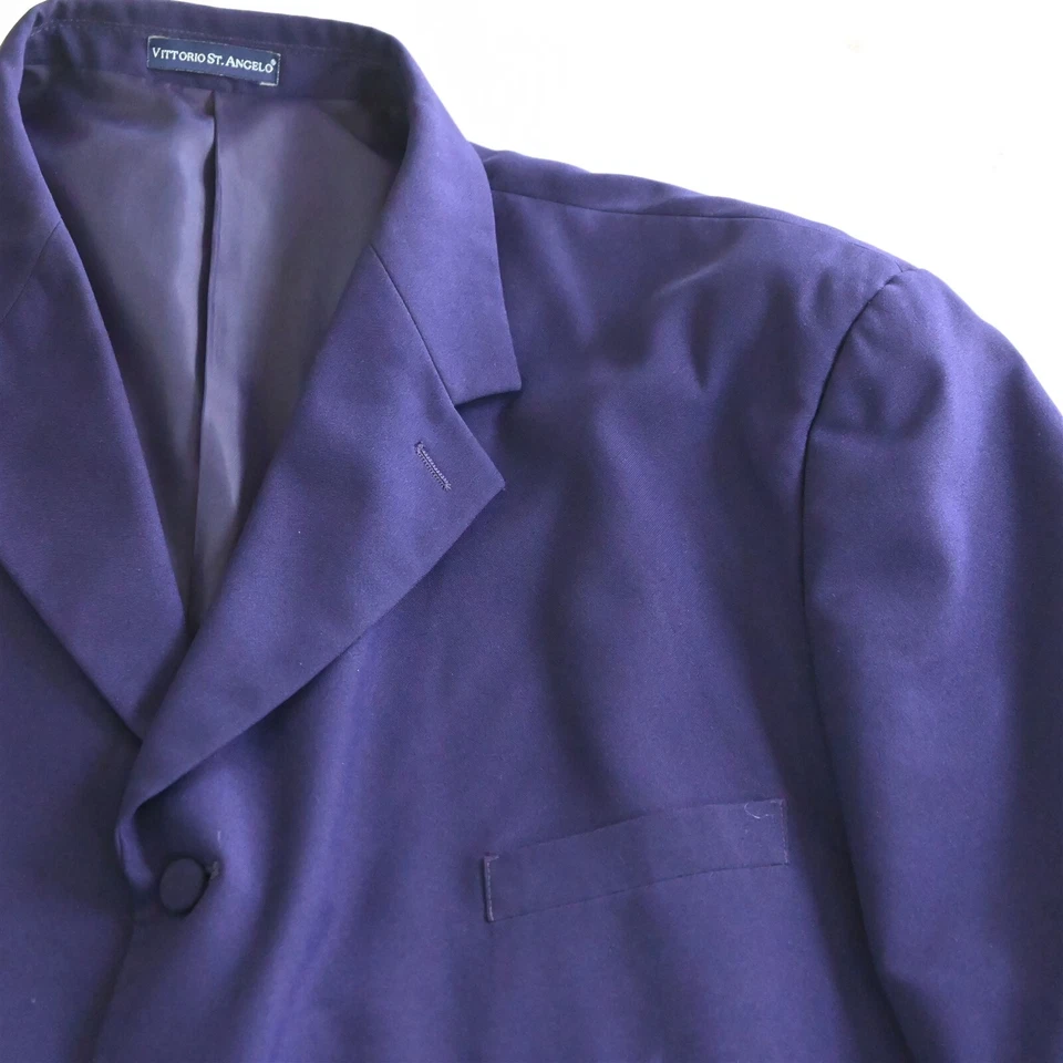 Vittorio St Angelo 56R 44x30 Púrpura 3 Piezas Hombre Chaleco Chaqueta Pantalones Traje Foto 3 de 4