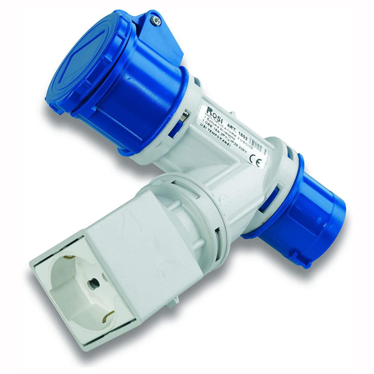 Moltiplicatore spina industriale 230V - presa industriale + 1 presa schuko 10/16