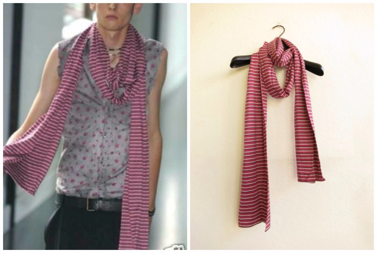 ÉCHARPE À RAYURES ROSE SS05 DIOR HOMME
