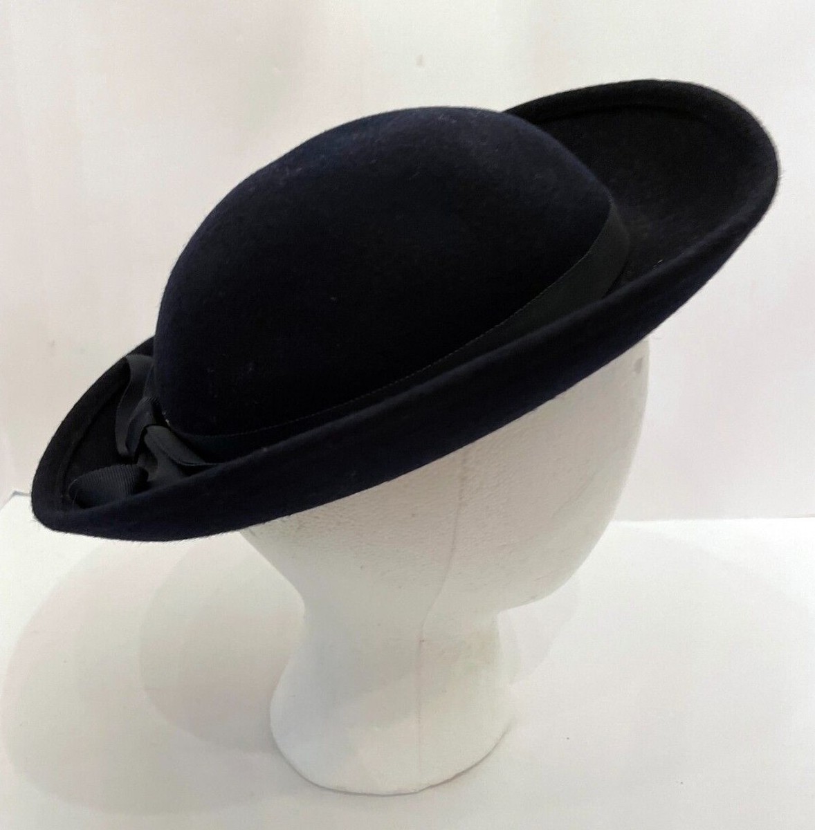 Saks Fifth Avenue Womens Burgess Derby Hat Medium Navy Blue  display picture 1