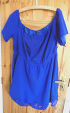 SHEIN COBALT BLUE COLD SHOULDER 2XL DRESS - LACE CUT OUT TRIM PLUS SIZE