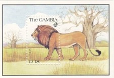 VINTAGE CLASSICS - Gambia 1991 - Lions - Souvenir Stamp Sheet Scott #1066 - MNH