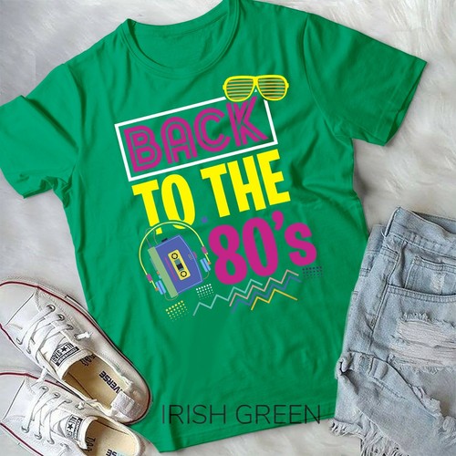80s party theme party outfit costume vintage retro T-Shirt Unisex T-shirt - Picture 2 of 11
