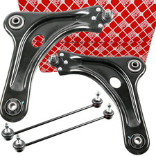 2 FEBI QUERLENKER + KOPPELSTANGEN VORNE UNTEN für CITROEN C3 C4 PEUGEOT 208 2008