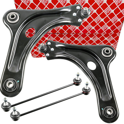 2 FEBI QUERLENKER + KOPPELSTANGEN VORNE UNTEN für CITROEN C3 C4 PEUGEOT 208 2008