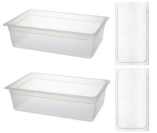 2 X 1/1 FULL SIZE POLYPROPYLENE GASTRONORM CONTAINER ***LID INCLUDED*** - 150MM