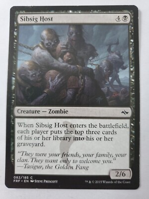 MTG Magic The Gathering Card Sibsig Host Creature Zombie Black Fate  Reforged | eBay