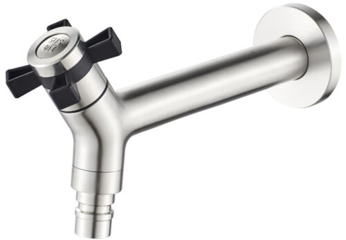 Rubinetto bagno in acciaio inox 12 cm giardino rubinetto a parete rubinetto freddo piscina valvola di forza - Foto 6 di 7