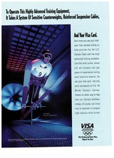 Visa Highly Advanced Training Equipment Snow Skiing Vintage 1995 Print Ad