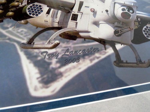 U.S. Army AH-1Z Viper Attack Helicopter Photo w/ Navy & Marines Patches - Framed - Picture 7 of 8