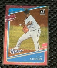 2021 Donruss Sixto Sanchez The Rookies Pink Fireworks Rookie Card RC #TR8