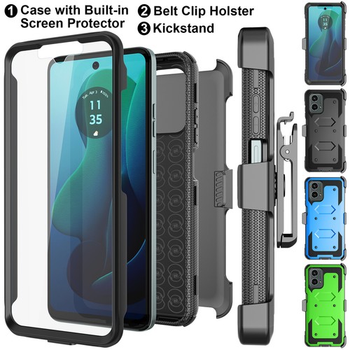 For Motorola Moto G 5G 2024 2023 Phone Case + Screen Protector Belt Clip Cover - 第 1/34 張圖片