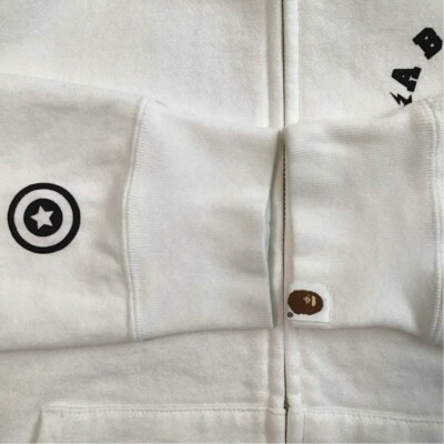 BAPE × Big sean shark full zip hoodie White A Bathing Ape Size M