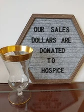 Glastonbury Lotus MINUET 6 1/8"  Tumbler Iced Tea Goblet Glass Gold Band 