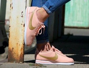nike cortez pink gold