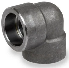 1" 3000 lb. (3M) Socket Weld A105 Forged Steel 90-Degree Elbow Pipe Fitting