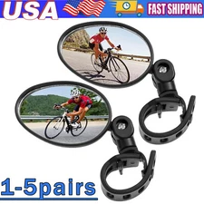 2Pcs Bike Mirror Rotaty Round MTB Road Handlebar Bicycle Rear View Glass Cycling