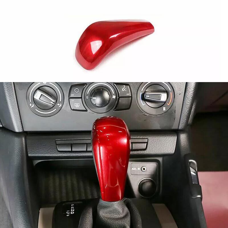 Car Central Console Gear Shift Knob 2010-15 Bright Red Cover Trim For BMW X1 E84