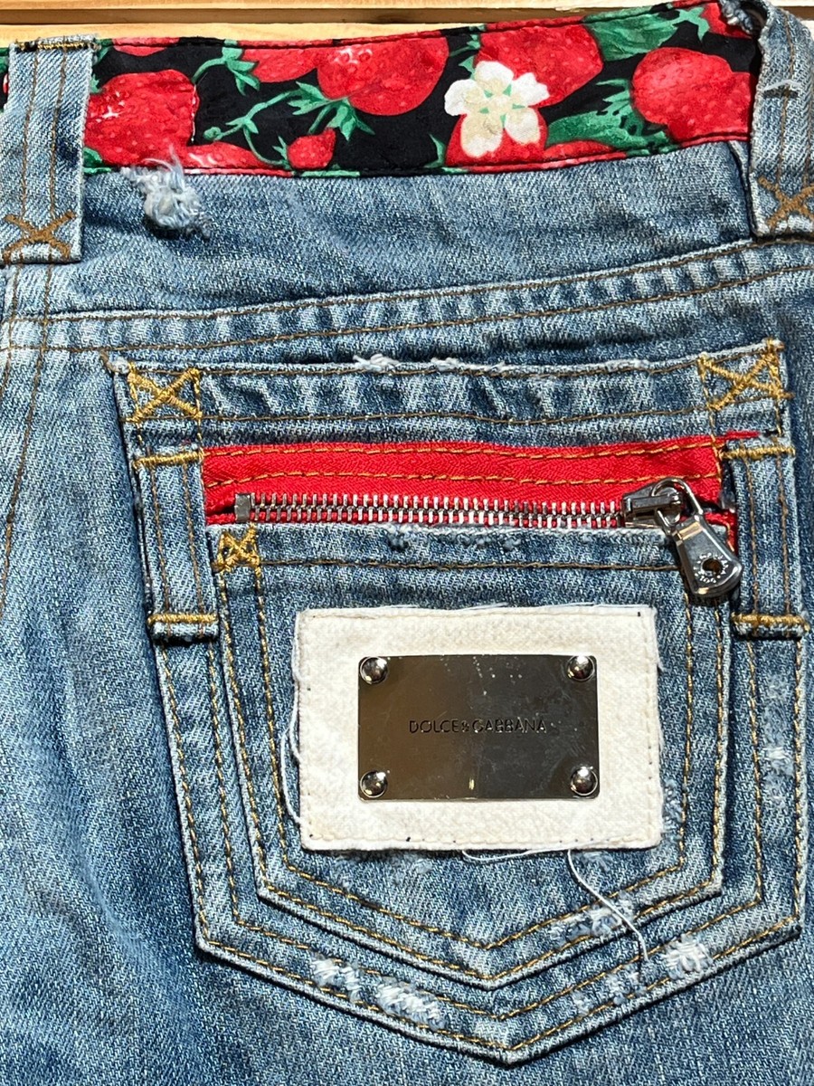 Dolce & Gabbana Women's Tapered Distressed Blue Denim Dolce & Gabbana Women's Tapered Distressed Blue Denim