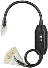 DEWENWILS 3 FT Outdoor/Indoor Tri-Tap GFCI Extension Cord Splitter Heavy Duty