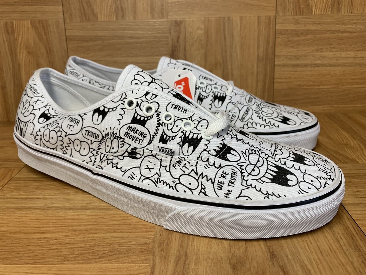 RARE🔥 VANS x Truth Kevin Lyons Hawaii Cartoon Sz 13 White Black