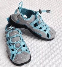 LL Bean Kids Sandals Explorer Gray / Aqua Sz 10