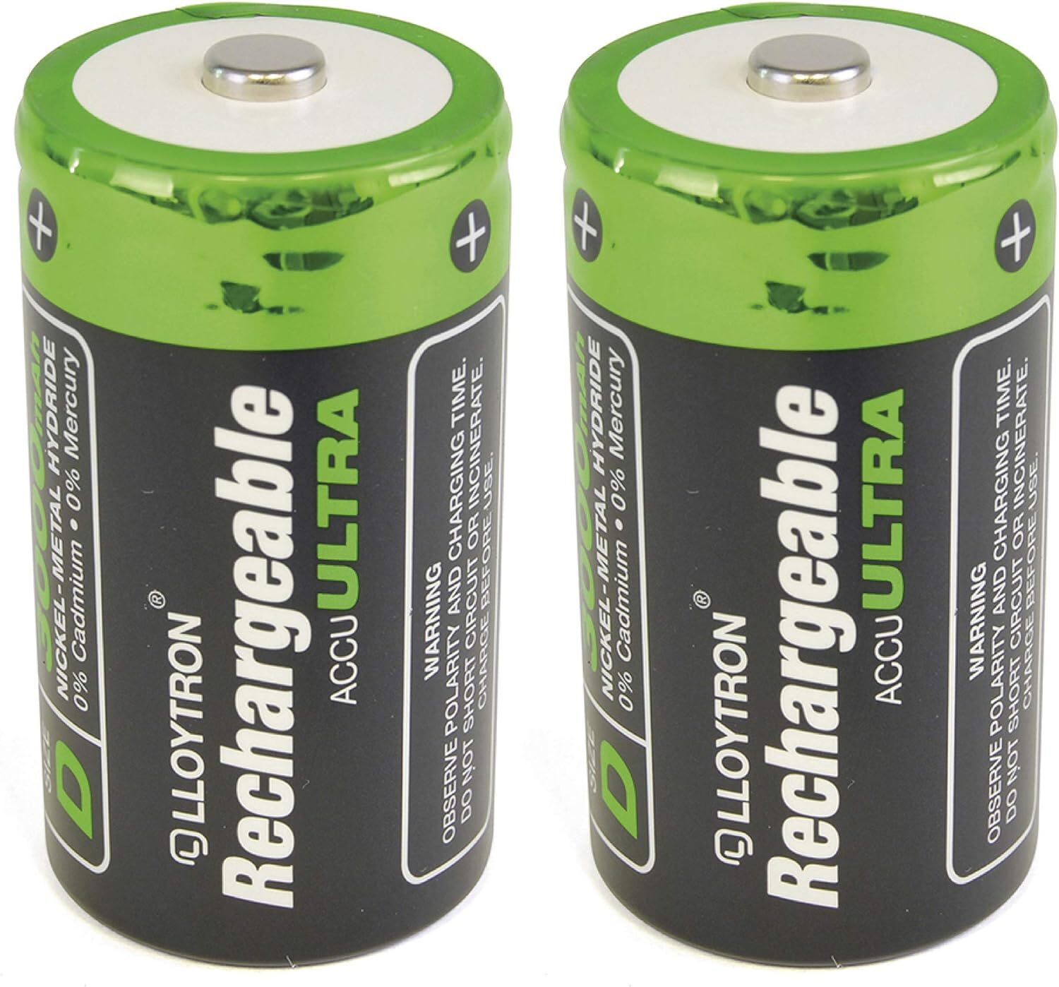 LLOYTRON NiMH Rechargeable AccuUltra Batteries / D D Size 3000mAh (2 Pack) - Image 4