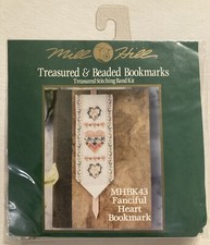Mill Hill Treasured  Beaded Bookmarks  Fanciful Heart  Cross Stitch Kit MHBK43