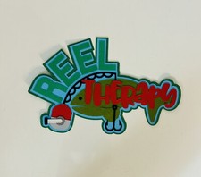 Reel Therapy Fishing Scrapbook Title Handmade Die Cut Paper Pierced
