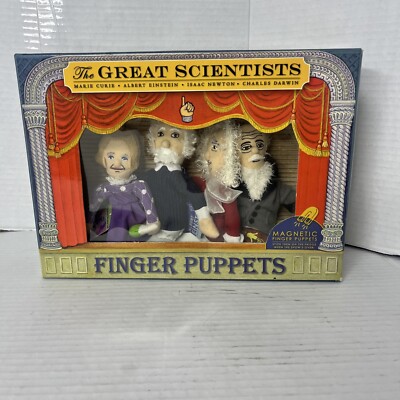 Great Scientists Finger Puppet Set - Curie - Einstein - Newton - Darwin