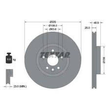 TEXTAR 2x Bremsscheibe 92282105