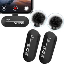 SYNCO P2X Wireless Lavalier Microphone 2 Mics for Tiktok YouTube Vlog Recording