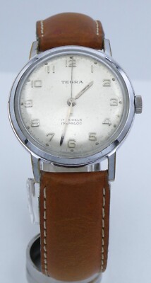 Vintage Tegra 17 Jewels Incablock Made Swiss Handaufzug Herrenuhr  Ref :19-303