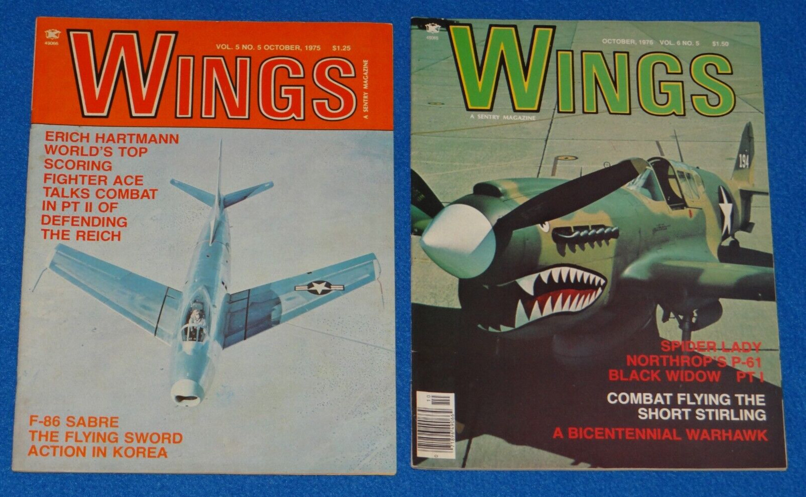 2 Vintage WINGS Magazines 5 Oct 1975 & 5 Oct 1976 F86 Sabre Jet